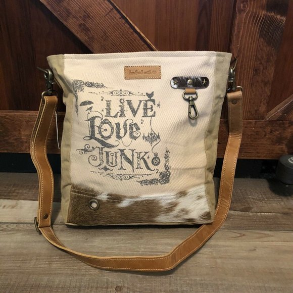 Sixtease Handbags - Live Love Junk shoulder bag purse upcycled